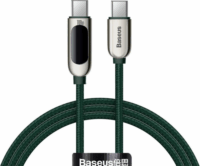 Baseus Display Fast Charging USB-C apa - USB-C apa 2.0 Adat és töltőkábel - Zöld (1m)