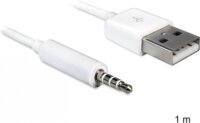 Delock USB-A apa > sztereo jack 3.5 mm apa 4 pin IPod Shuffle kábel, 1 m