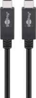 Goobay 38873 USB-C apa - USB-C apa 3.2 Adat és töltőkábel - Fekete (1m)