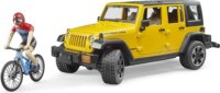 Bruder Jeep Wrangler terepjáró kerékpárral és figurával (1:16) - Színes