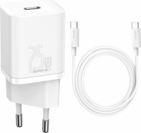 Baseus Super Si Quick Charger Hálózati USB-C töltő - Fehér (25W)