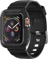 Spigen Rugged Armor Pro Apple Watch S4/5/6/7/8/SE Szilikon szíj 44/45mm - Fekete