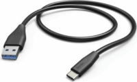 Hama 201595 USB-A apa - USB-C apa 3.1 Adat és töltő kábel - Fekete (1.5m)