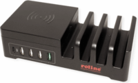Roline 19.11.1012 USB HUB és Vezeték nélküli töltő (4 port)