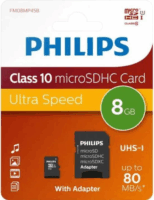 Philips 8GB Class10 microSDHC UHS-I Memóriakártya + Adapter