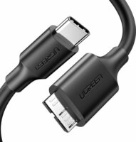 Ugreen US312 USB-C - MicruUSB-B 3.0 Adat és töltő kábel - Fekete (1m)