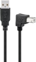 Goobay 68733 USB-A apa - USB-B apa 90°-os Nyomtató kábel - Fekete (3m)