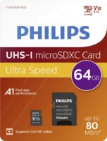 Philips 64GB Class10 microSDXC UHS-I Memóriakártya + Adapter