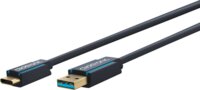 Clicktronic 45124 USB-C apa - USB-A apa 3.2 Gen1 Adat és töltő kábel 1m - Szürke