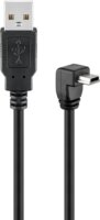 Goobay 93971 USB-A apa - USB-B 90° apa 2.0 Adat és töltő kábel - Fekete (1.8m)