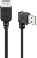 Goobay 95701 USB-A anya - USB-A 90° apa 2.0 Hosszabbító kábel - Fekete (0.15m)