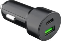 Goobay 39908 Autós USB-A / USB-C töltő - Fekete (48W)