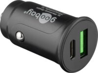 Goobay 59521 Autós USB-A / USB-C töltő - Fekete (27W)