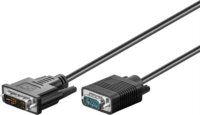 Goobay 50989 DVI-I - VGA Kábel 1m - Fekete