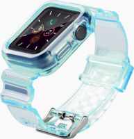 Fusion Light Set Apple Watch 2/3/4/5/6/SE/7 Szilikon szíj 38/40/41mm - Kék
