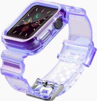 Fusion Light Set Apple Watch 2/3/4/5/6/SE/7 Szilikon szíj 42/44/45 mm - Lila