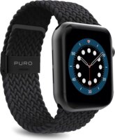 Puro Loop Band Apple Watch S1/S2/S3/S4/S5/S6/S7/S8/S9/SE Szövet szíj 38/40/41mm - Fekete