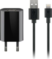 Goobay Lightning / USB-A Hálozati töltő készlet - Fekete (5W)