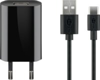 Goobay USB-C / USB-A Hálozati töltő készlet - Fekete (5W)