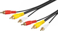 Goobay 50140 3x RCA apa - 3x RCA apa Kábel (5m)