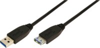 LogiLink USB 3.0 Hosszabbító kábel Type A>TypeA, fekete 3m