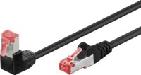 Goobay S/FTP CAT6 90° Derékszögű patch kábel 0.5m - Fekete