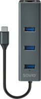 Savio AK-57 USB-C 3.1 HUB (3 port + Rj45)