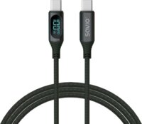 Savio CL-174 USB-C apa - USB-C apa 2.0 Adat és töltőkábel - Fekete (1m)