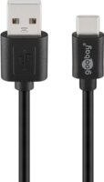 Goobay 55468 USB-A apa - USB-C apa 2.0 Adat és töltőkábel - Fekete (1.8m)