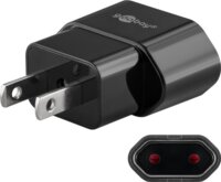 Goobay 45344 EU -> US/JP 250V Power Plug Utazó adapter - Fekete