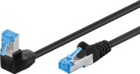 Goobay S/FTP CAT6a 90° Derékszögű patch kábel 0.25m - Fekete