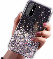 Fusion Glue Glitter Samsung A426 Galaxy A42 5G Szilikon Tok - Fekete/Mintás