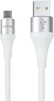Vipfan Colorful X09 USB-A apa - MicroUSB-B apa 2.0 Adat és töltő kábel - Fehér (1.2m)