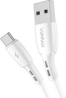 Vipfan Racing X05 USB-A apa - USB-C apa 2.0 Adat és töltő kábel - Fehér (3m)