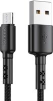 Vipfan X02 USB-A apa - MicroUSB-B apa 2.0 Töltő kábel - Fekete (1.2m)