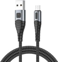 Vipfan X10 USB-A apa - MicroUSB-B apa 2.0 Adat és töltő kábel - Fekete (1.2m)