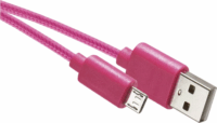 Emos SM7006P USB-A apa - Micro USB apa 2.0 Adat és töltőkábel - Rózsaszín (1m)