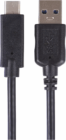 Emos SM7021BL USB-A apa - USB-C apa 3.1 Adat és töltőkábel - Fekete (1m)