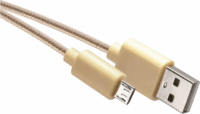 Emos SM7006Y USB-A apa - Micro USB apa 2.0 Adat és töltőkábel - Arany (1m)