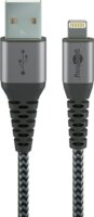 Goobay 49267 USB-A apa - Lightning apa 2.0 Adat és töltőkábel - Fekete/Szürke (0.5m)