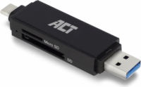 ACT AC6375 USB-C/USB-A Kártyaolvasó - Fekete
