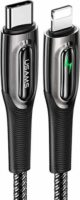 Usams Smart Power-off 20W PD USB-C apa - Lightning apa Töltőkábel - Fekete (1.2m)