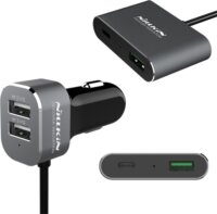 Nillkin 3x USB-A / USB-C Autós töltő - Fekete (5V / 2400mA)