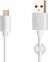 Fixed UC USB-A apa - USB-C 2.0 Adat és töltő kábel - Fehér (1m)