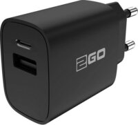 2GO USB-C / USB-A Hálózati töltő - Fekete (12V / 1,5A)