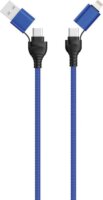 2GO USB-C/USB-A apa - USB-C/Lightning apa iPhone töltő kábel - Kék (1,2m)