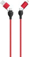2GO USB-C/USB-A apa - USB-C/Lightning apa Adat és töltő kábel - Piros (1,2m)