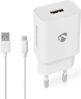 Nedis WCHAC242AWT USB-A Hálózati töltő adapter + USB-C kábel - Fehér (12W)