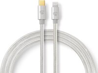 Nedis CCTB39650AL10 USB-C apa - Lightning apa 2.0 Adat és töltő kábel - Fehér (1m)