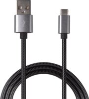 2GO "Luxury" USB-A apa - USB-C apa Adat és töltő kábel - Szürke (1m)